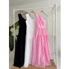 Tek Omuzlu Pile Detay Maxi Elbise 2895