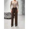 Yüksek Bel Straight Fit Palazzo Pantolon