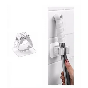 1 Adet Yapışkanlı Pratik Mop Tutucu Beyaz