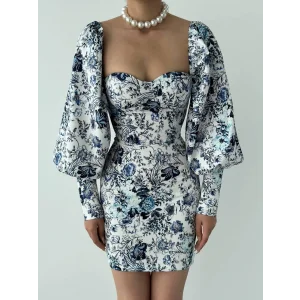 Arlon Balon Kollu Mini Elbise