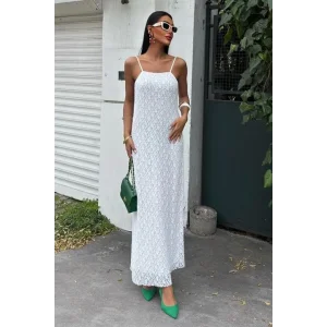 Askıları Ayarlanabilir Örme Dantel Elbise 2879