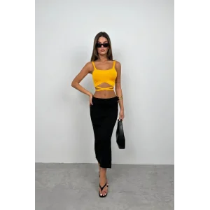 Bel Bağcıklı Crop Bluz