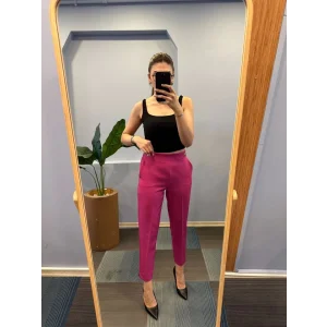 Bel Lasti̇kli̇ Düğmeli̇ Pantolon