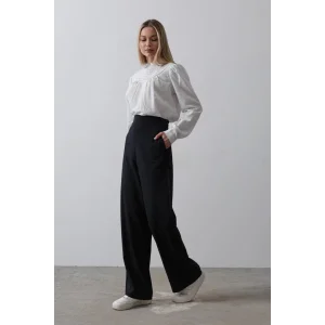 Beli Yarım Lastikli Palazzo Pantolon - Lacivert