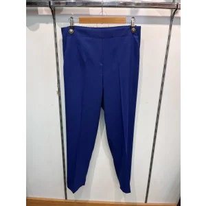 Dekorati̇f Düğmeli̇ Arka Bel Lasti̇kli̇ Pantolon