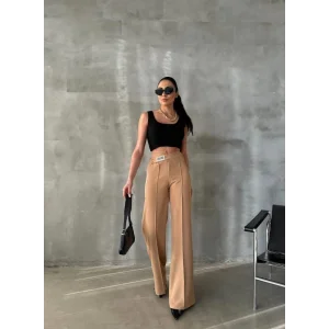 DREAMS ETİKETLİ PALAZZO PANTOLON - Bej