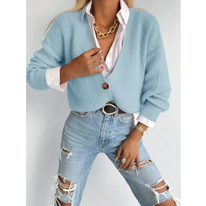 Düğme Detay Triko Bluz