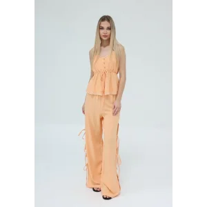 Fiyonklu Bluz Takım - Kavuniçi