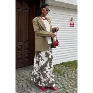 İnce Deri Kemerli Chanel Saten Etek 4050