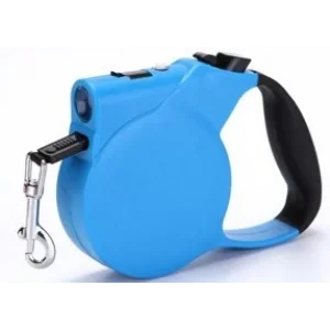 Işıklı Makaralı Otomatik Köpek Tasması 3 Metre Mavi