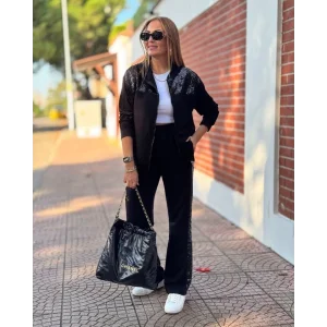 Kadın Iki Iplik Kumaş Pul Ve Fermuar Detaylı Ikili Takım