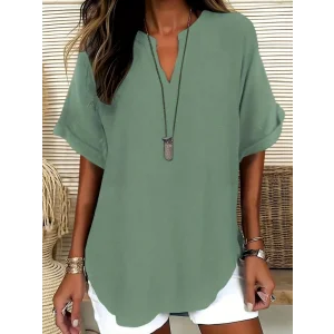 Kadın Kısa Kollu V Yakalı Aerobin Bluz