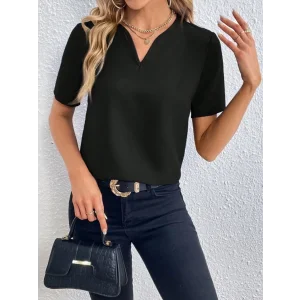 Kadın Kısa Kollu V Yakalı Ithal Krep Elbise