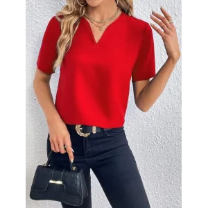 Kadın Kısa Kollu V Yakalı Ithal Krep Elbise