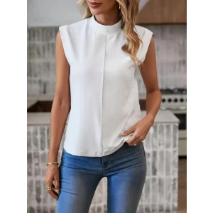 Kadın Kısa Reglan Kollu Yarı Balıkçı Yaka Ithal Krep Bluz