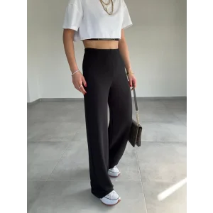 Kadın Krep Kumaş Gipe Detay Palazzo Pantolon