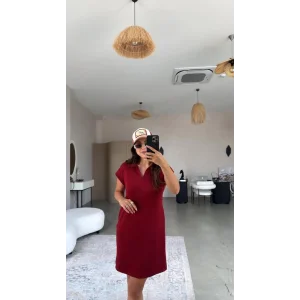 Kadın Polo Yaka Mini Elbise