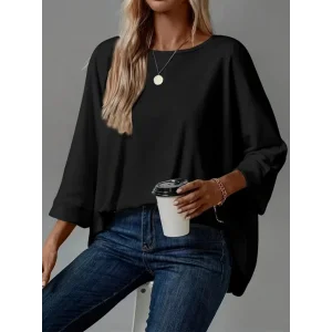 Kadın Truvakar Kollu Bisiklet Yaka Viskon Bluz