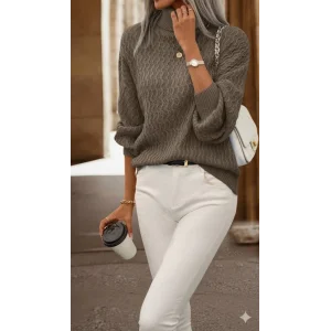Kadın Uzun Kollu Balıkçı Yaka Triko Bluz