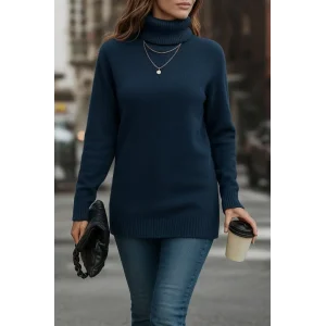 Kadın Uzun Kollu Balıkçı Yaka Triko Bluz