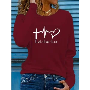 Kadın Uzun Kollu Bisiklet Yaka Desenli Vskon Bluz