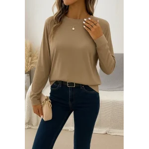 Kadın Uzun Kollu Bisiklet Yaka Viskon Bluz