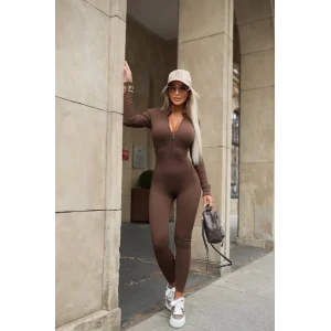 Kadın Uzun Kollu Fermuarlı Kaşkorse Tulum