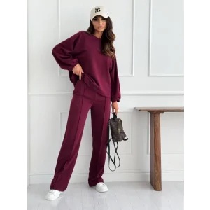 Kadın Uzun Kollu Geniş Kesim Modal Bluz Ve Pantolon Ikili Takım