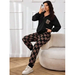 Kadın Uzun Kollu Iki Iplik Kumaş Fermuar Ve Cep Detay Kapüşonlu Ikili Takım