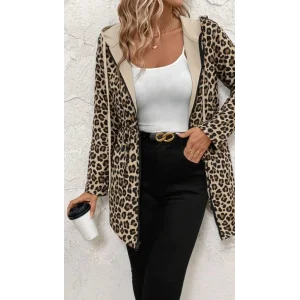 Kadın Uzun Kollu Kapşonlu çift Taraflı Cepli Bağcıklı Fermuarlı Viskon Iki Iplik Ceket