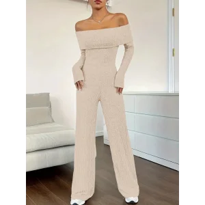 Kadın Uzun Kollu Madonna Yaka şardonlu Kaşkorse Tulum