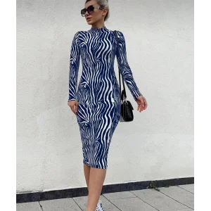 Kadın Uzun Kollu Mikro Midi Elbise