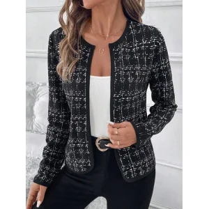 Kadın Uzun Kollu önü Açık şanel Kısa Ceket