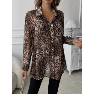 Kadın Uzun Kollu Yakalı önden Düğmeli şifon Gömlek