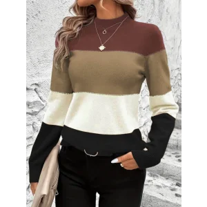 Kadın Uzun Kollu Yarı Balıkçı Yaka Triko Kazak