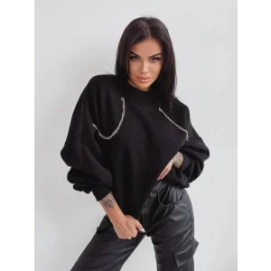 Kadın Uzun Kollu Zincir Detay Iki Iplik Bluz