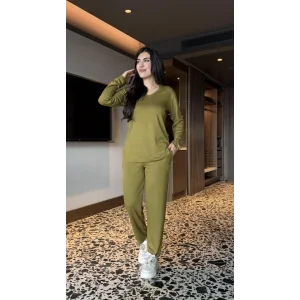 Kadın V Yaka Bluz Ve Pantolon Ikili Takım