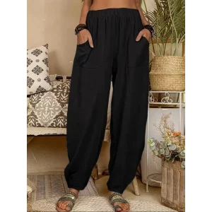 Kadın Yüksek Bel Cep Detaylı Pantolon