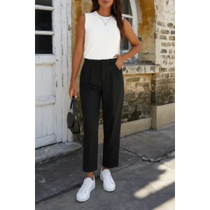 Kadın Yüksek Bel Cepli Atlas Pantolon