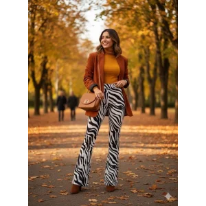 Kadın Yüksek Bel Krep Kumaş Bol Paça Pantolon