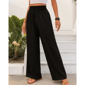 Kadın Yüksek Bel Lastikli Ithal Krep Pantolon