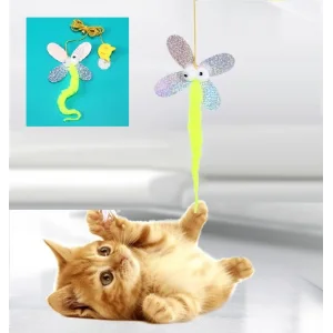 Kelebek Model Elastik Kendinden Yapışkanlı Kedi Oyun Oltası