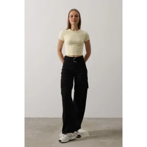 Kemerli Cargo Pantolon - Siyah