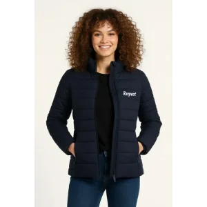 Mikro Su İtici Kapitone Baskılı Astarlı Fermuarlı Bomber Mont - Lacivert