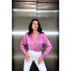 Pembe Saten Gömlek