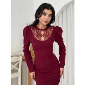 Port Dantel Detay Elbise