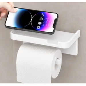 Raflı Yapışkanlı Tuvalet Kağıdı Askılığı