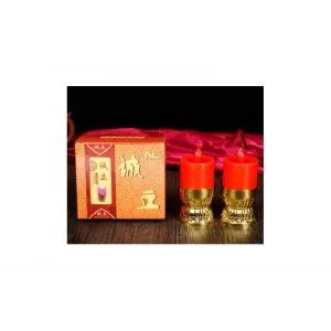 Şamdan Led Mum (Kısa) (Kırmızı)2 li