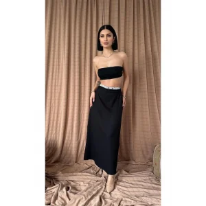 Siyah Beli Lastikli Etek