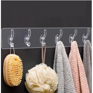 Tek Parça Kendinden Yapışkanlı 6 Kancalı Askı